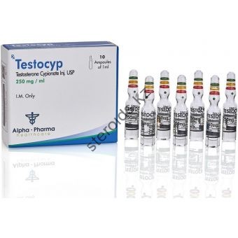 TestoCyp (Тестостерон ципионат) Alpha Pharma 10 ампул по 1мл (1амп 250 мг) - Актау